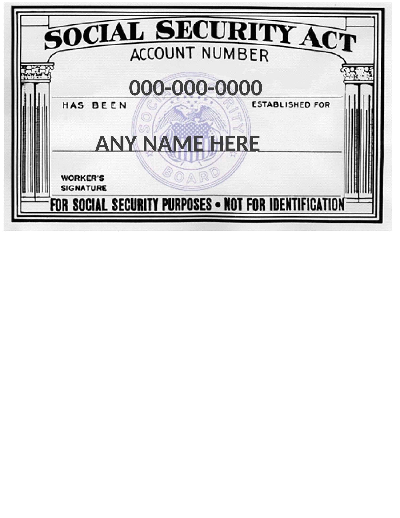 15+ Free Social Security Card Templates (Fake & Real)